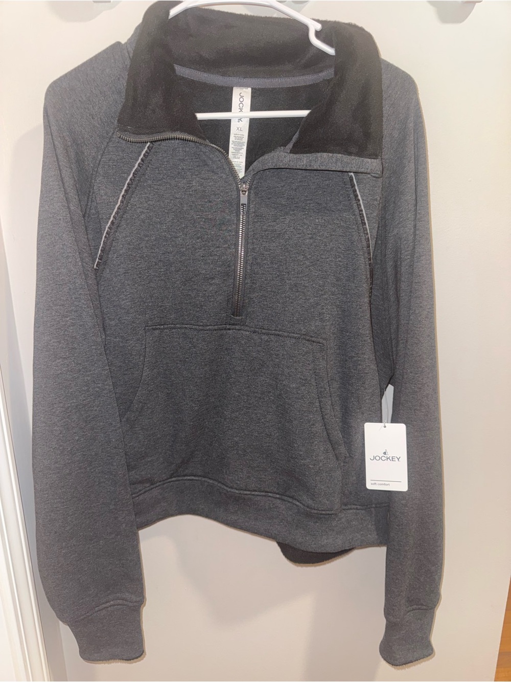 Jockey Gray and Black Zip Pullover Jacket